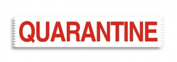 50mm X 66M White Tape Printed in Red - QUARANTINE 50mm X 66M White Tape Printed in Red - QUARANTINE