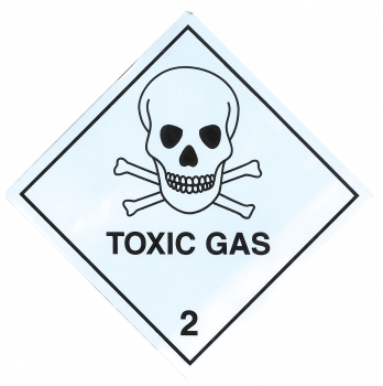 100 X 100MM TOXIC GAS HAZARD LABELS - 250 labels per roll 100 X 100MM TOXIC GAS HAZARD LABELS - 250 labels per roll