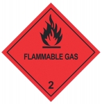 100 X 100MM FLAMMABLE GAS NO 2 LABELS - 250 labels per roll 100 X 100MM FLAMMABLE GAS NO 2 LABELS - 250 labels per roll