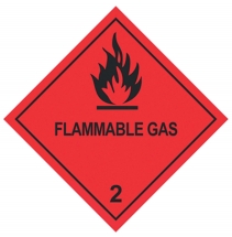100 X 100MM FLAMMABLE GAS NO 2 LABELS - 250 labels per roll 100 X 100MM FLAMMABLE GAS NO 2 LABELS - 250 labels per roll