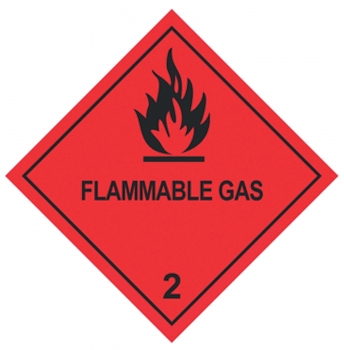 100 X 100MM FLAMMABLE GAS NO 2 LABELS - 250 labels per roll 100 X 100MM FLAMMABLE GAS NO 2 LABELS - 250 labels per roll