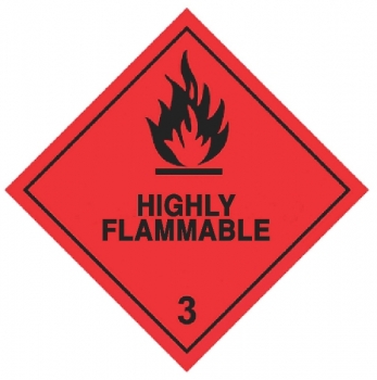 100 X 100MM HIGH FLAMMABLE HAZRAD LABELS - 250 PER ROLL 100 X 100MM HIGH FLAMMABLE HAZRAD LABELS - 250 PER ROLL