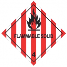 100 X 100MM FLAMMABLE SOLID HAZARD LABELS - 250 PER ROLL 100 X 100MM FLAMMABLE SOLID HAZARD LABELS - 250 PER ROLL
