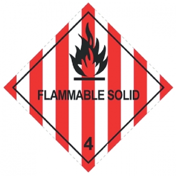 100 X 100MM FLAMMABLE SOLID HAZARD LABELS - 250 PER ROLL 100 X 100MM FLAMMABLE SOLID HAZARD LABELS - 250 PER ROLL