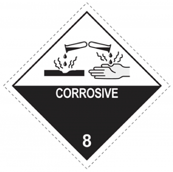 100 X 100MM CORROSIVE HAZARD LABELS - 250 PER ROLL 100 X 100MM CORROSIVE HAZARD LABELS - 250 PER ROLL