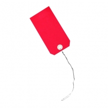 125mm x 63mm Red Card Tags with 10inch Wire