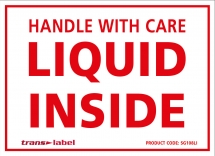 108mm X 79 Parcel Labels Printed LIQUID INSIDE - 500 labels per roll