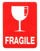 45mm X 60mm Parcel Labels Printed FRAGILE - 1,000 labels per roll